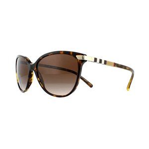 Burberry Dark Havana Gold Trimmed 57mm Sunglasses